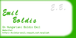 emil boldis business card